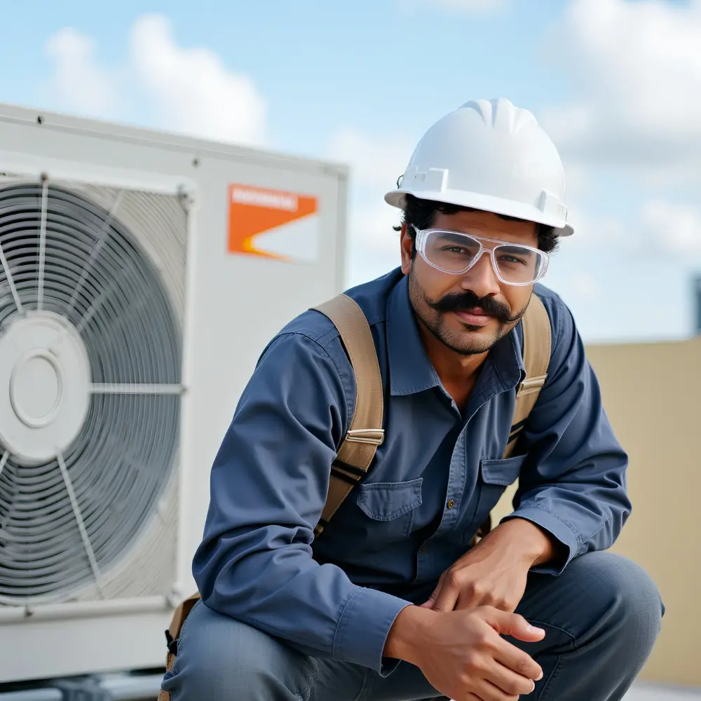 Technicien spécialiste de Thermopompe Montréal installant un système de thermopompe à Montréal
